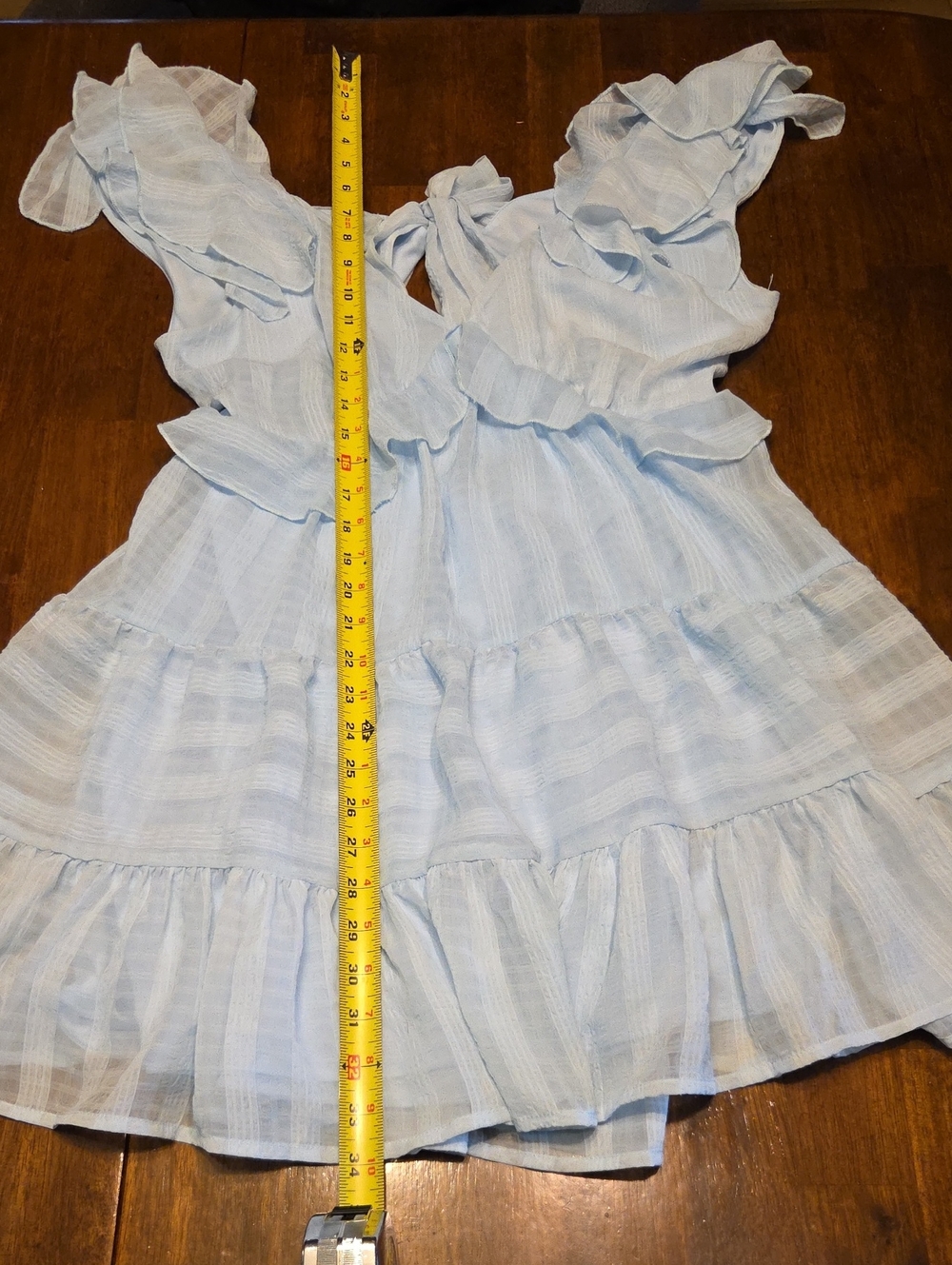 Trixxi Light Blue Ruffle High-Low Dress - Picture 6 of 8